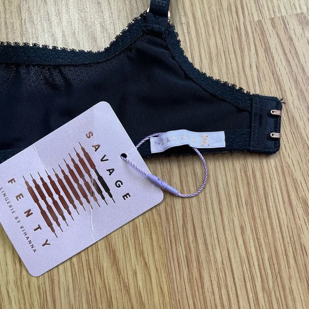 Savage X Fenty Flocked Logo Demi Bra, 34C